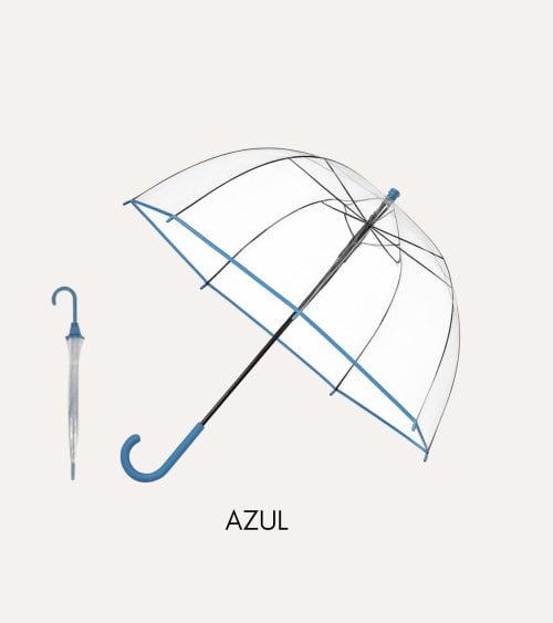 Paraguas Transparente de Plástico y Metal