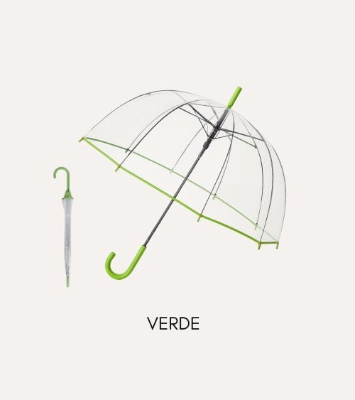 Paraguas Transparente de Plástico y Metal