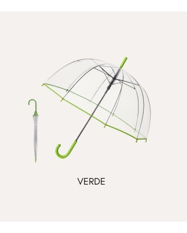 Paraguas Transparente de Plástico y Metal