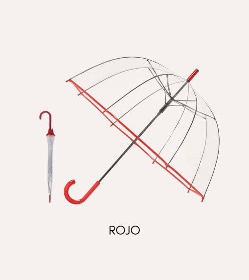 Paraguas Transparente de Plástico y Metal