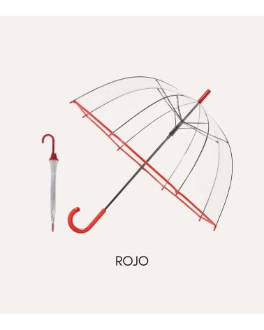 Paraguas Transparente de Plástico y Metal