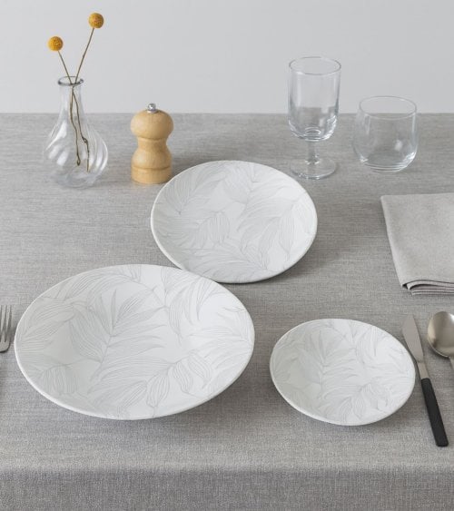 Vajilla de 18 Piezas de Hojas de Porcelana
