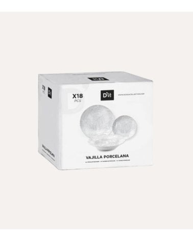 Vajilla de 18 Piezas de Hojas de Porcelana