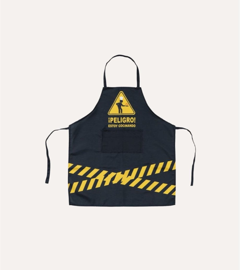 Delantal de Cocina con Señal de Peligro