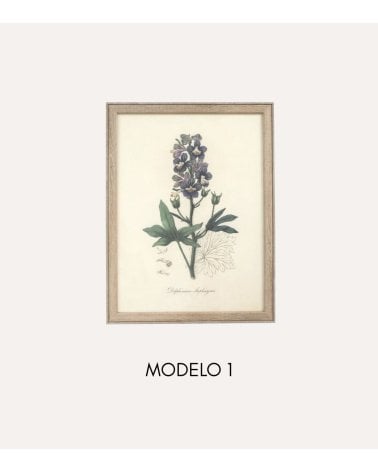 Cuadro Lienzo de Flor Antigua de Madera