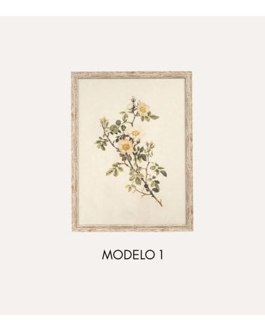 Cuadro Lienzo de Ramo de Flores Antiguas de Madera