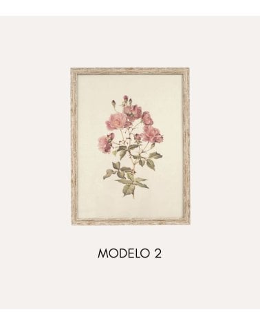 Cuadro Lienzo de Ramo de Flores Antiguas de Madera