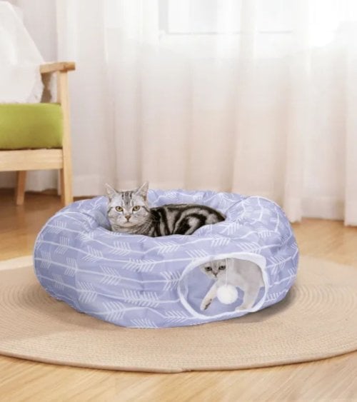 Tunel Juguete para Gatos de Tela Oxford