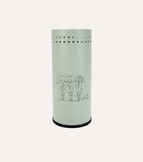 Paragüero con Dibujo de Chicas con Paragüas de Metal