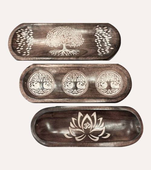 Bandeja Vaciabolsillos Hippie de Madera de Mango