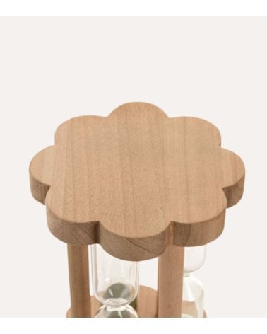 Reloj de Arena Flor de Madera y Cristal