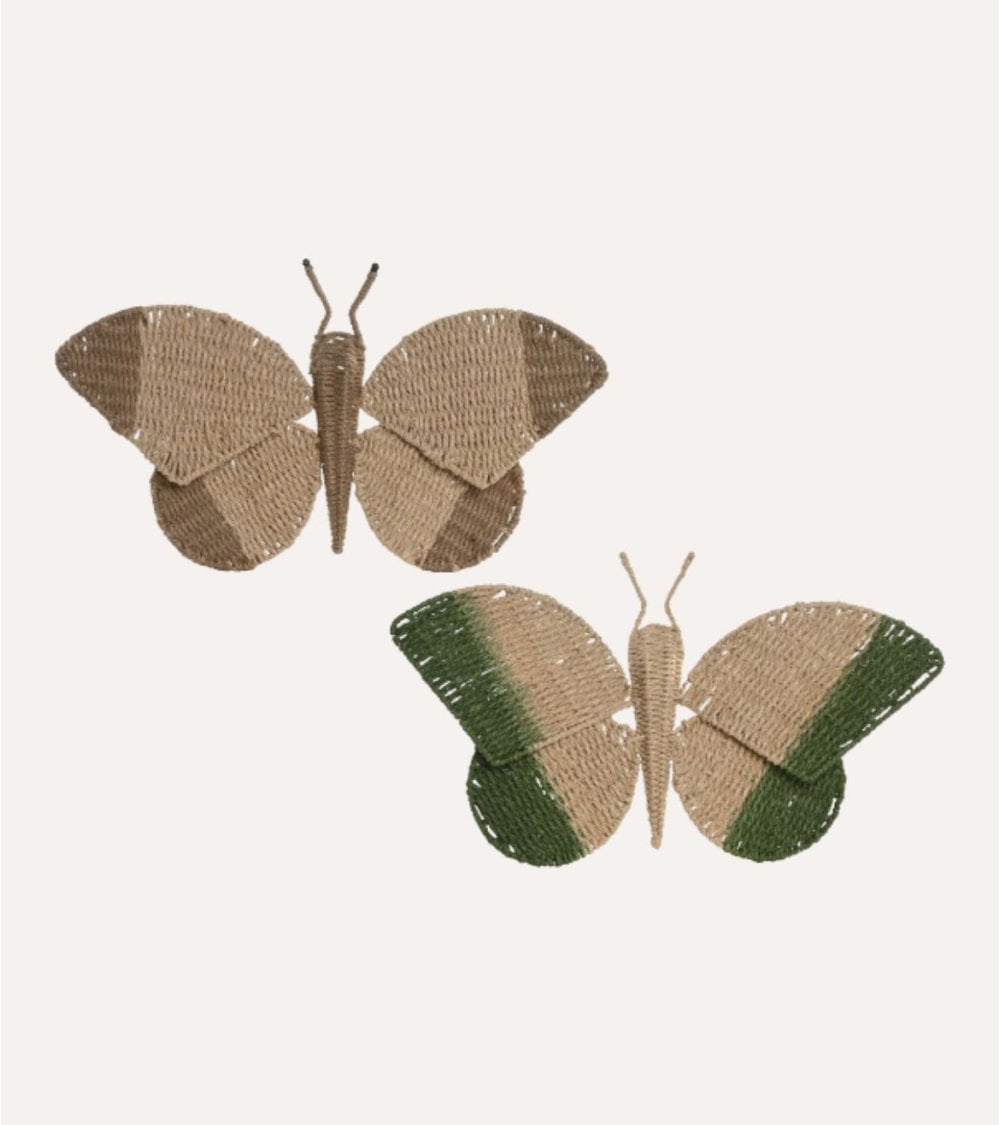 Decoración de Pared Mariposa Tejida de Fibra y Metal