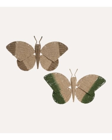 Decoración de Pared Mariposa Tejida de Fibra y Metal