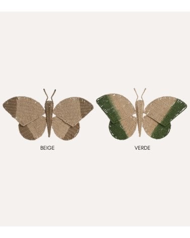 Decoración de Pared Mariposa Tejida de Fibra y Metal