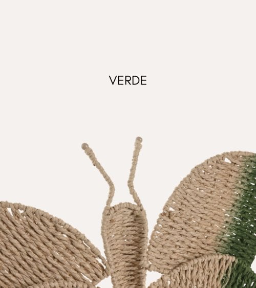 Decoración de Pared Mariposa Tejida de Fibra y Metal