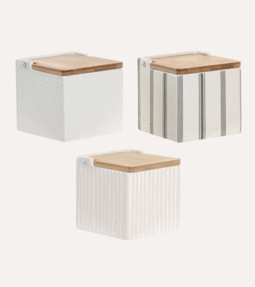 Salero Martin de Gres con Tapa de Bambú