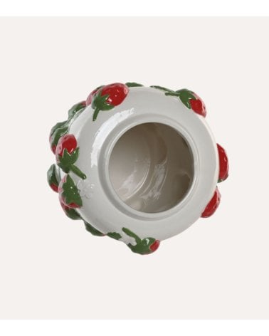 Jarrón Fresas y Flores de Cerámica
