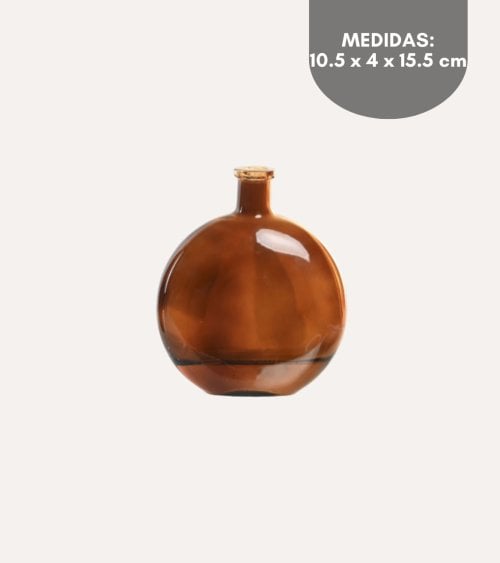 Jarrón Circular Plano de Cristal Tintado