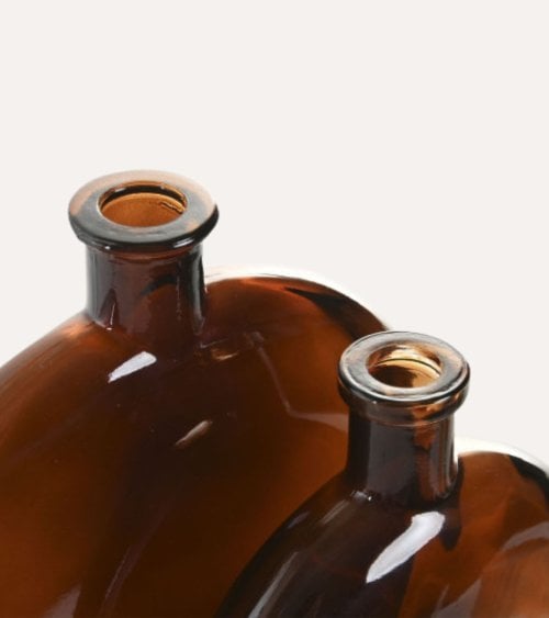 Jarrón Circular Plano de Cristal Tintado