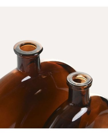 Jarrón Circular Plano de Cristal Tintado