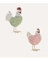 Gallinaceo Decorativo de Flores de Resina