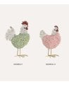 Gallinaceo Decorativo de Flores de Resina