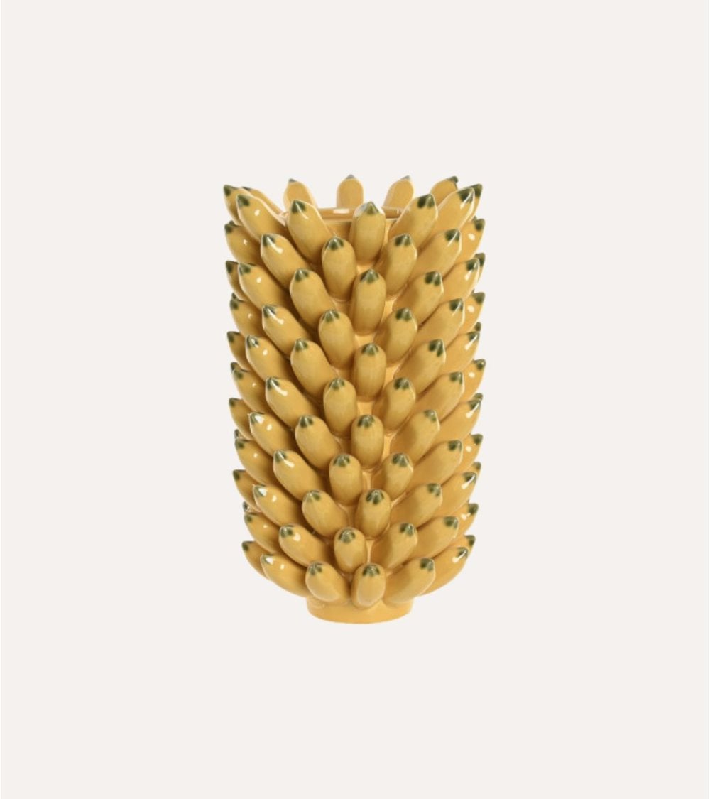 Jarrón Decorativo de Plátanos de Gres