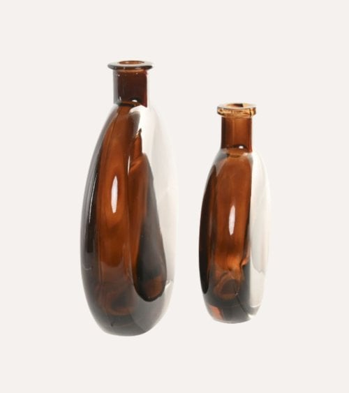 Jarrón Circular Plano de Cristal Tintado