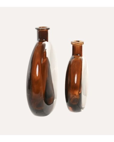 Jarrón Circular Plano de Cristal Tintado