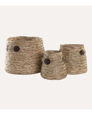 Cesta Seagrass de Alga Tejida