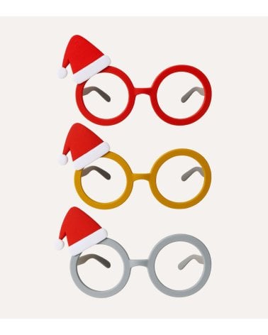 Gafas Festivas con Gorro Navideño de Plástico
