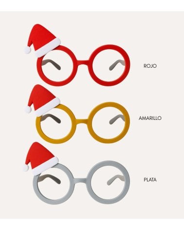 Gafas Festivas con Gorro Navideño de Plástico