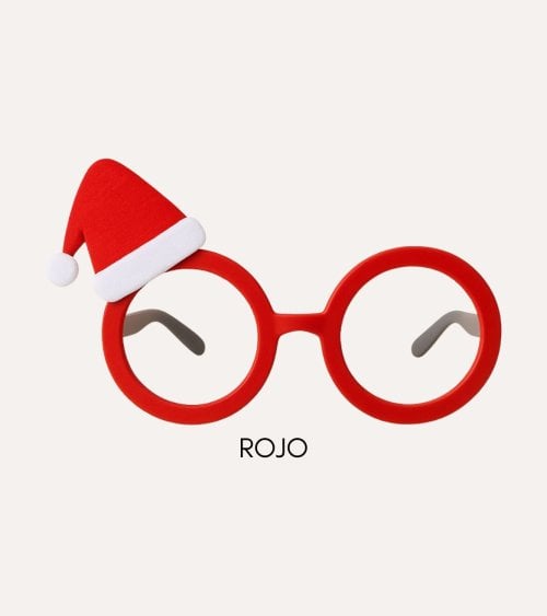 Gafas Festivas con Gorro Navideño de Plástico