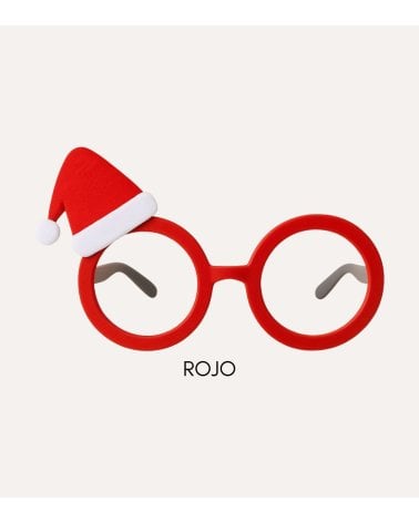 Gafas Festivas con Gorro Navideño de Plástico