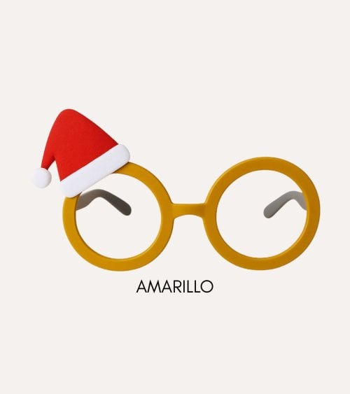 Gafas Festivas con Gorro Navideño de Plástico