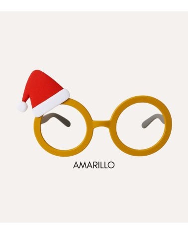 Gafas Festivas con Gorro Navideño de Plástico