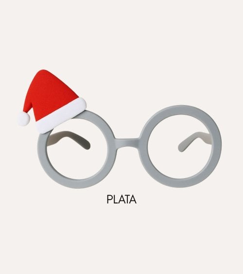 Gafas Festivas con Gorro Navideño de Plástico