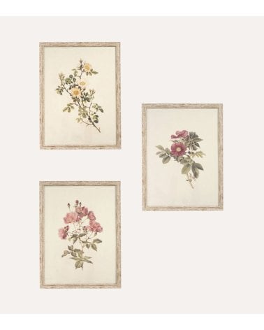 Cuadro Lienzo de Ramo de Flores Antiguas de Madera