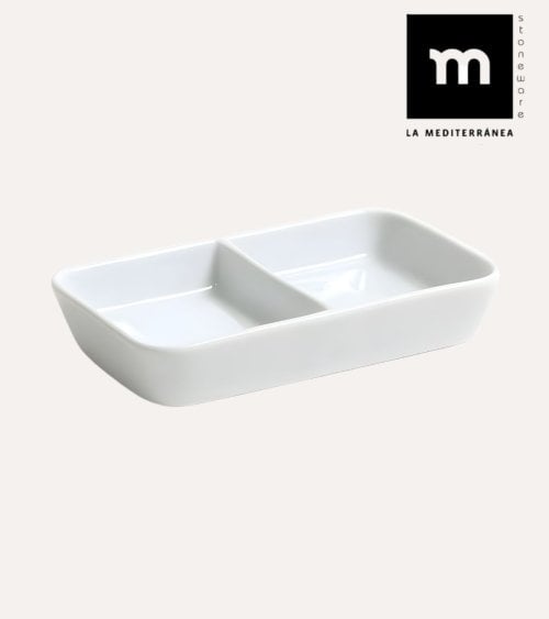 Plato de Aperitivos Lattice con 2 Compartimientos