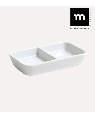 Plato de Aperitivos Lattice con 2 Compartimientos