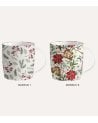 Taza Mug Flores Navideñas de Cerámica