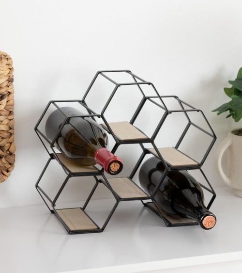 Botellero Arty para 15 Botellas de Acero y MDF