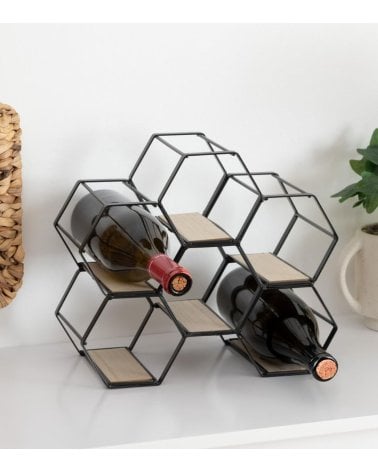 Botellero Arty para 15 Botellas de Acero y MDF