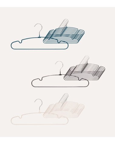 Set de 10 Perchas Redondeadas de Metal