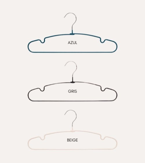 Set de 10 Perchas Redondeadas de Metal