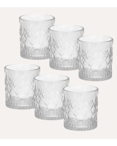 Set de 6 Vasos Luna de Cristal Tallado