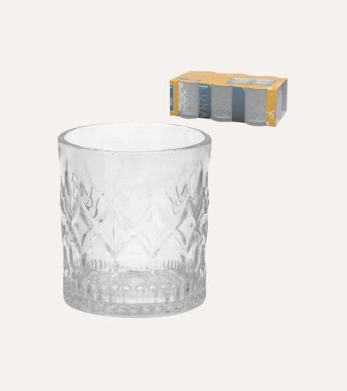 Set de 6 Vasos Luna de Cristal Tallado