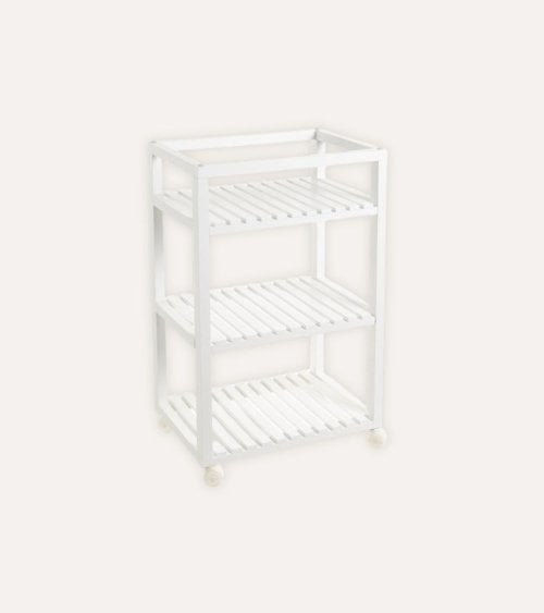 Carro Auxiliar con 3 Baldas y Ruedas de MDF