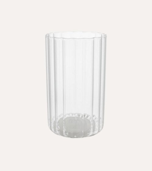 Jarrón Tubo Strip de Vidrio Tallado