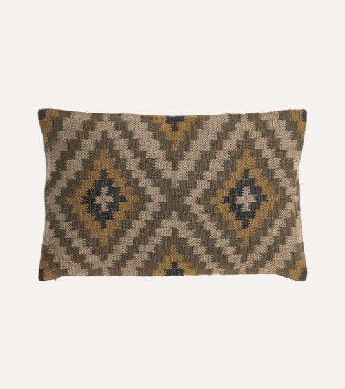 Cojín Rectangular Kilim de Lana y Yute